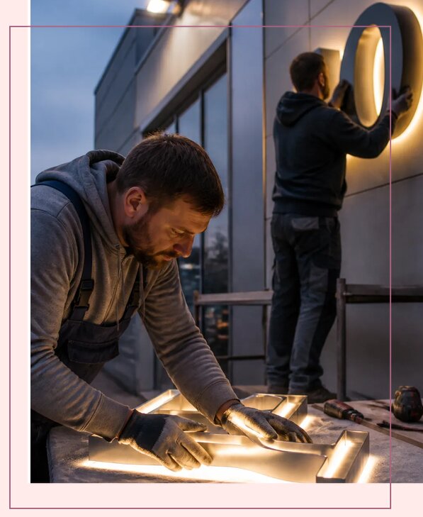 Изготовление и монтаж букв с контражурной подсветкой в Переславле-Залесском