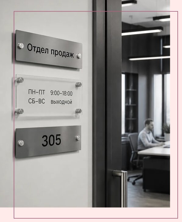 Офисные таблички на дверь в Переславле-Залесском по цене от 5086 р. | Аванза-Прс